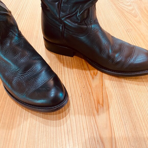 Cuero "The Austin" Leather Western Boots, Black Mens Size 7 D (Womens Size 9) - Picture 11 of 14